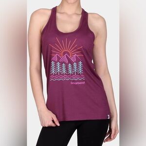 Smartwool Merino Sport 150 Mountain Morning Tank in Maroon